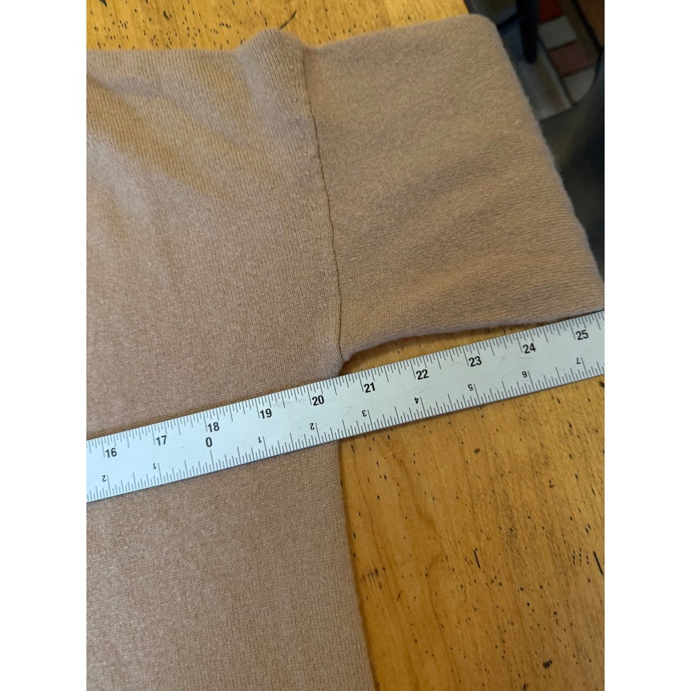Quince Cashmere Set Size M Tan Mock Neck V-Placket Sweater and Knit Jogger Pants - Picture 5 of 10
